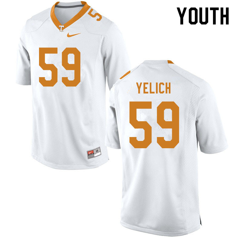 Youth #59 Jake Yelich Tennessee Volunteers College Football Jerseys Sale-White